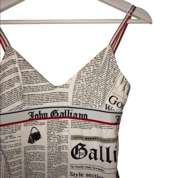 SOLD 🚫John Galliano Gazette Newsprint Mini Dress - Picture 2 of 4